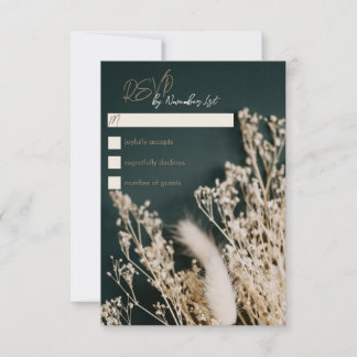 Forêt Boho Rustique Floral Wedding Carte RSVP