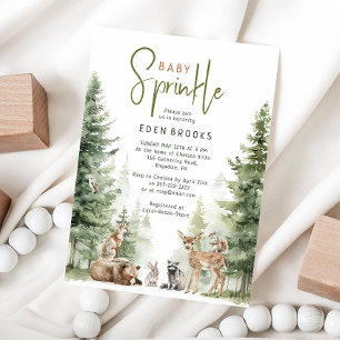 Forêt Bois Animaux Baby Sprinkle Invitation