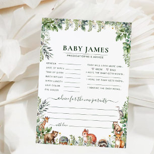 Forêt Bois Animaux Prédictions du Baby shower