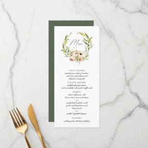 Forêt botanique Menu Calligraphie de la couronne d