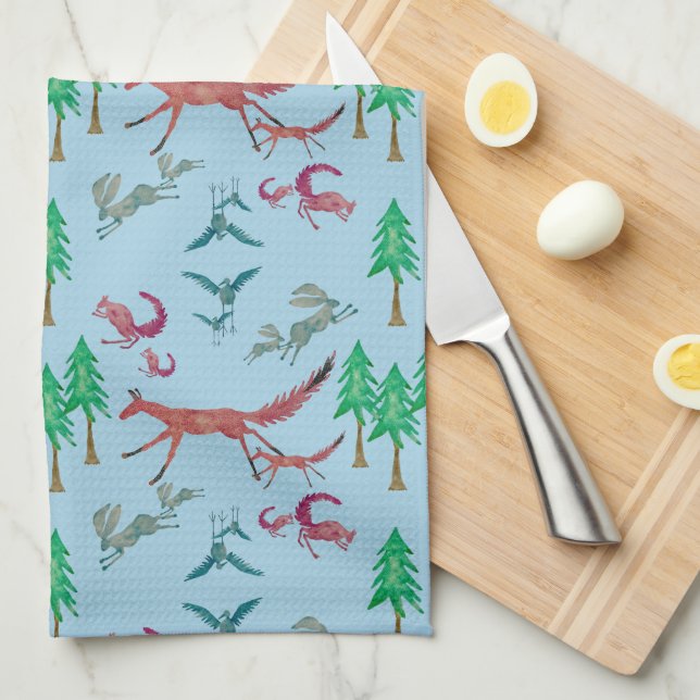 Forêt Créatures serviette à main (Quart Plié)