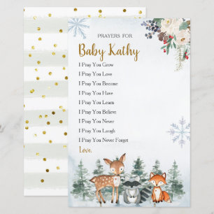 Forêt d'animaux d'hiver boisé Prières pour bébé