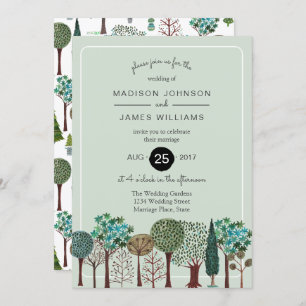 Forêt d'arbres MARIAGE Invitation