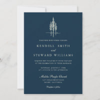 Forêt d'arbres moderne Faire-part de mariage rusti
