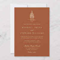 Forêt d'arbres moderne Faire-part de mariage rusti