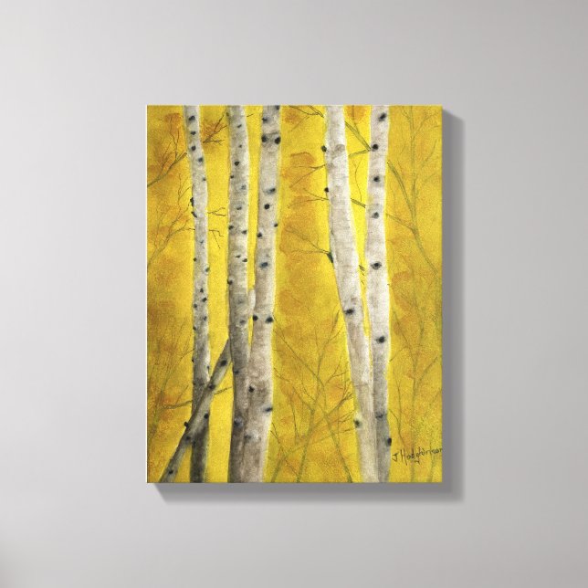 FORÊT D'ASPEN - aquarelle, papier toile enveloppé (Recto)