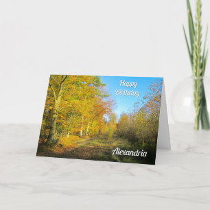 Forêt d'automne ensoleillée - Carte d'anniversaire