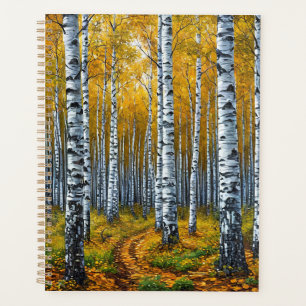 Forêt de bouleaux pittoresque en automne