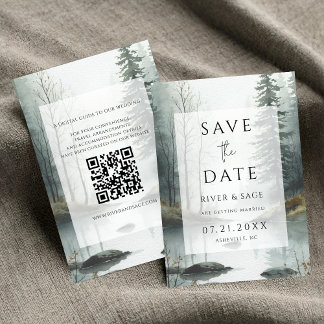 Forêt de brume persistante Enregistrer la date QR