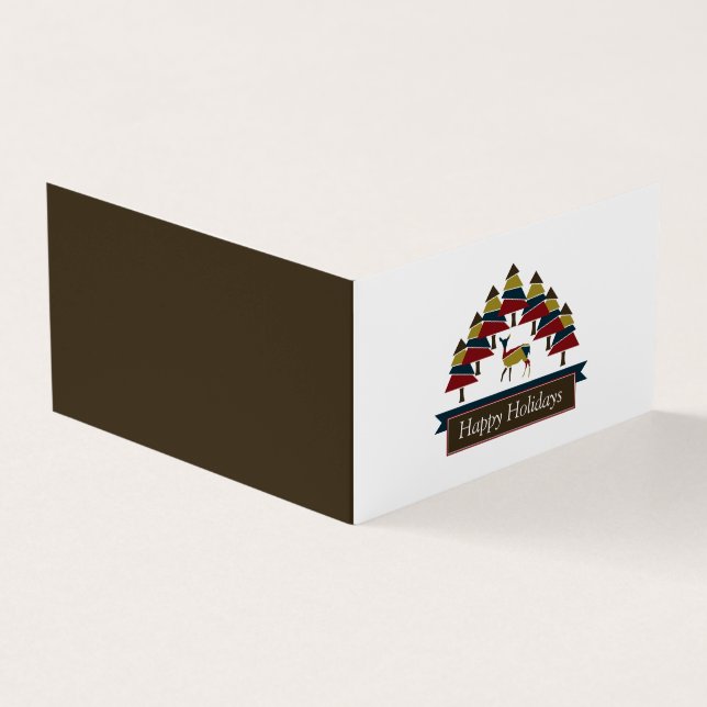 Forêt de cerfs d'hiver, photo de famille Carte de  (Extérieur)