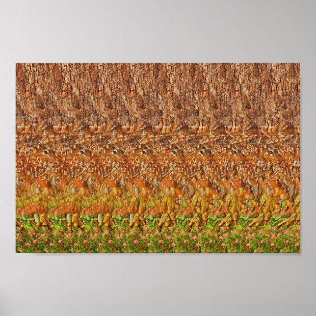 Forêt de cerfs - Impression 3D cachée (Devant)