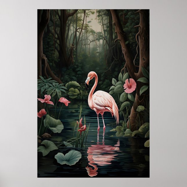 Forêt de flamants roses, Impression de rivière tro (Devant)