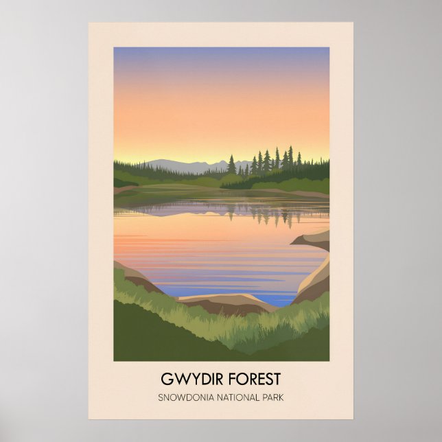 Forêt de Gwydir Affiche de voyage Snowdonia (Devant)