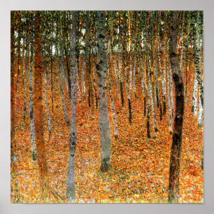 Forêt de hêtre par Gustav Klimt Poster d'art