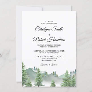 Forêt de montagne tout en un Faire-part de mariage
