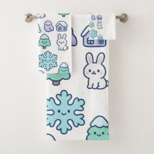 Forêt de neige et créatures mignonnes design