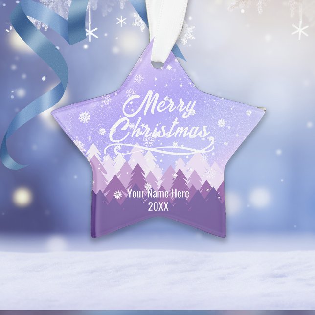 Forêt de neige violette paisible Joyeux Noël (Créateur téléchargé)