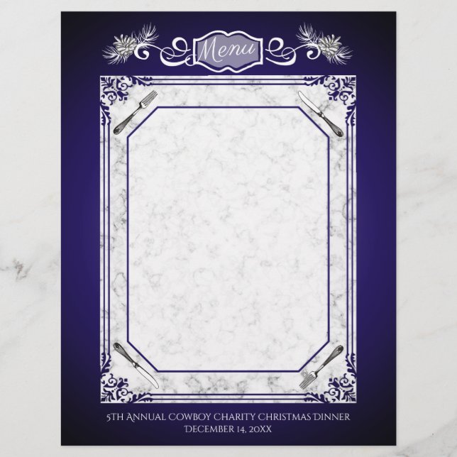 Forêt de pin de Noël menu de vacances en tête (Devant)