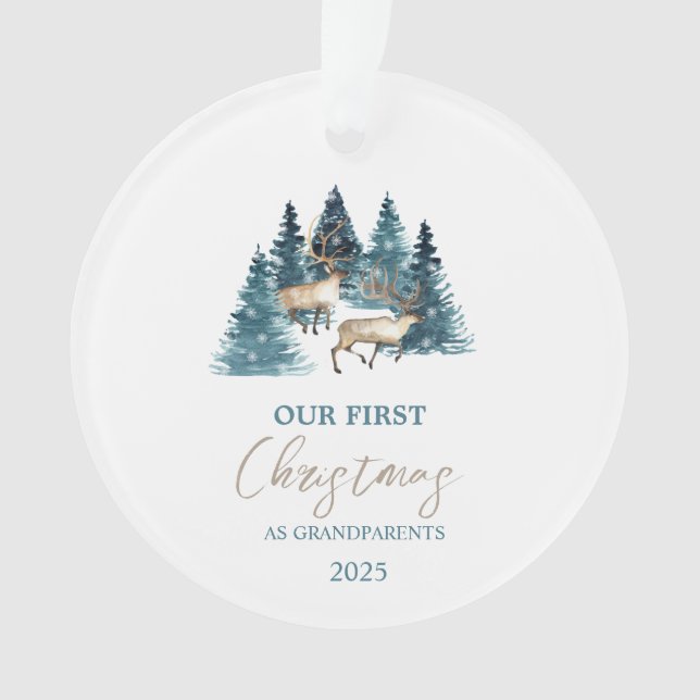 Forêt de pins Cerf de Noël Notre premier Noël (devant)