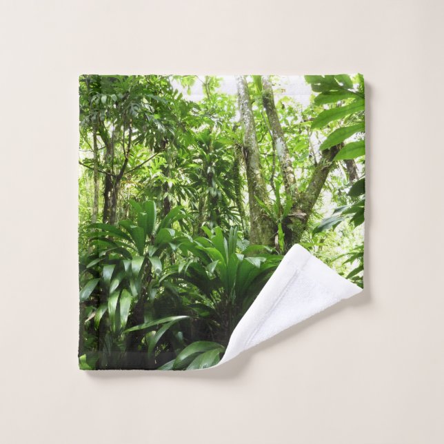 Forêt de pluie dominicaine I Nature verte tropical (Gant de toilette)