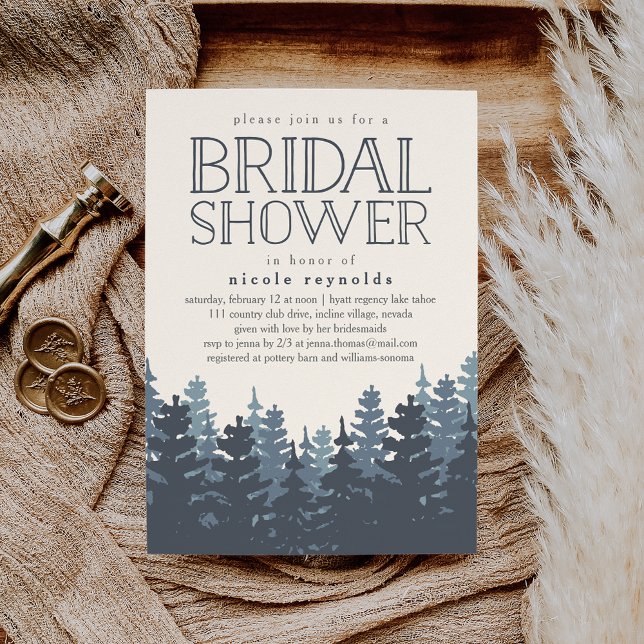 Forêt d'hiver Invitation de douche nuptiale rustiq (Créateur téléchargé)
