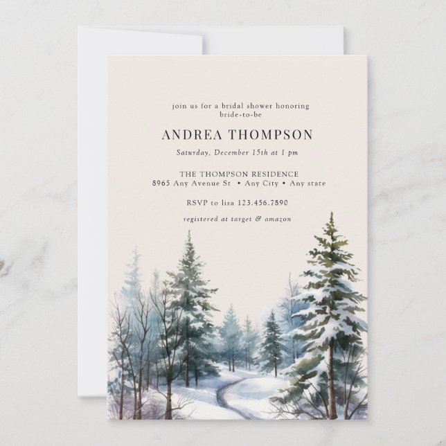 Forêt d'hiver | Invitations de la forêt (Devant)