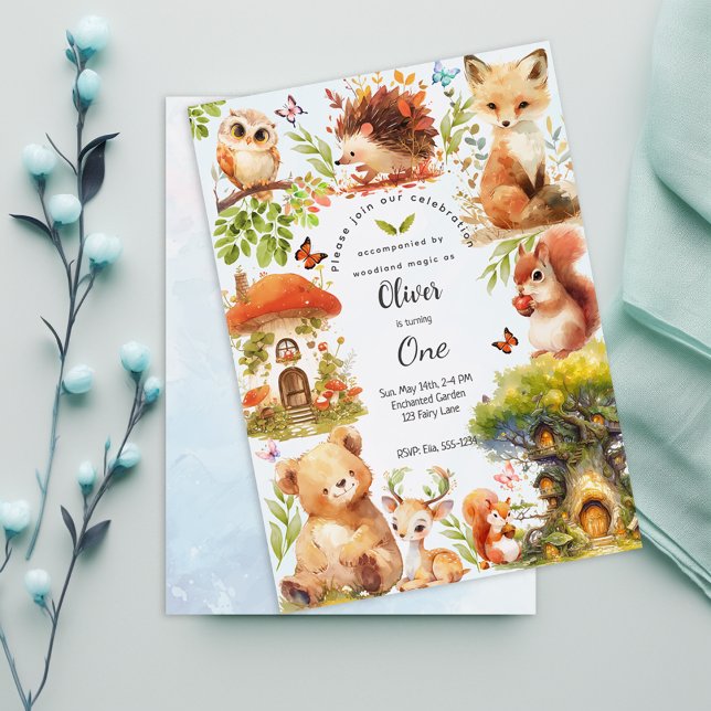 Forêt enchantée Wild Un garçon Invitation d'annive (Créateur téléchargé)