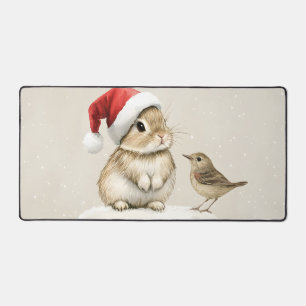 Forêt enneigée Bois hivernal Noël Lapin Oiseau