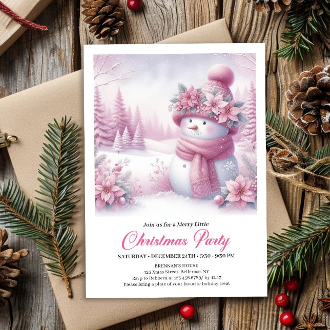 Forêt enneigée élégante pour enfants Invitation de (Elegant Snowy Forest Kids Editable Christmas Invitation

)