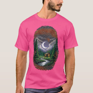 Forêt fantaisiste dans des T-shirts à motif d'empr