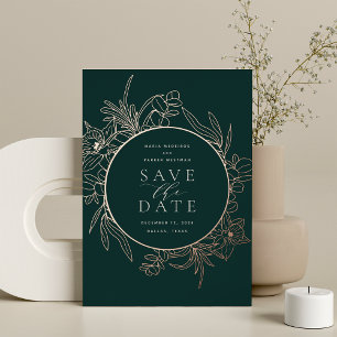 Forêt Floral Foil Enregistrer la carte de date