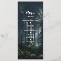 Forêt foncée à Twilight Menu Mariage Anniversaire