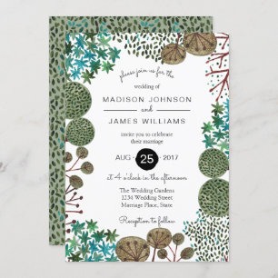 Forêt forestière d'arbres MARIAGE Invitation