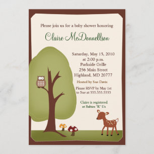 Forêt forestière Nature 5x7 Baby shower Invitation
