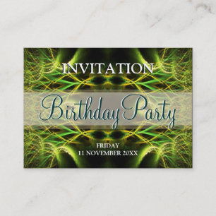 Forêt fractale Mini Invitations d'anniversaire