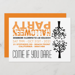 Forêt hantée Miroir de fête d'Halloween Invitation