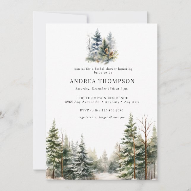 Forêt hivernale | Invitations de forêt (Devant)