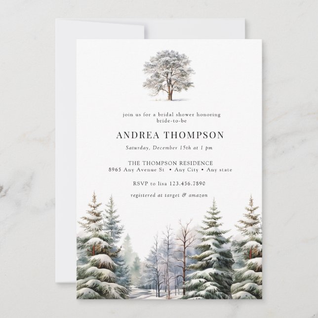 Forêt hivernale | Invitations de la forêt (Devant)