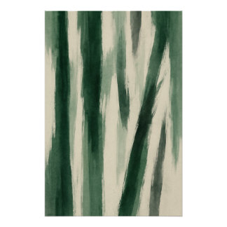 Forêt Liquide – Affiche Abstraite Vert Encre