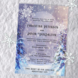 Forêt neigeuse   Invitation de mariage d'hiver