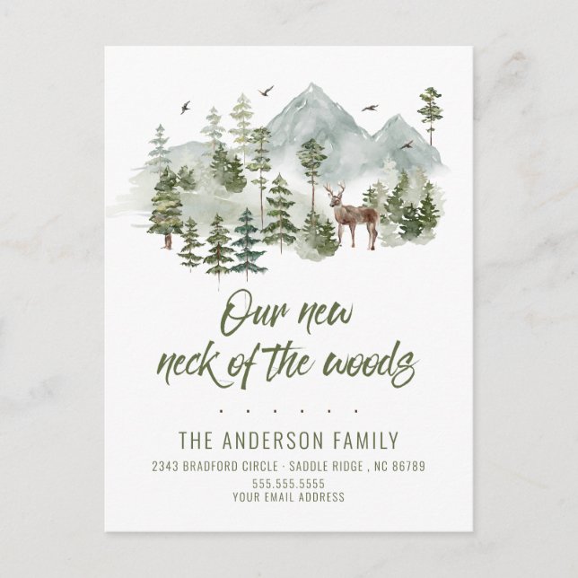 Forêt Nouveau cou de la forêt Faire-part mobile (Devant)