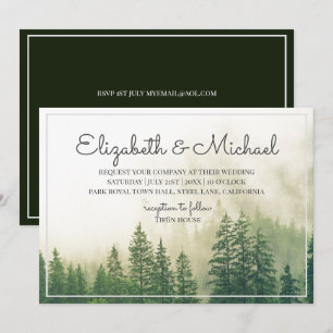 Forêt Pins Arbres Montagnes Mariages Invitations