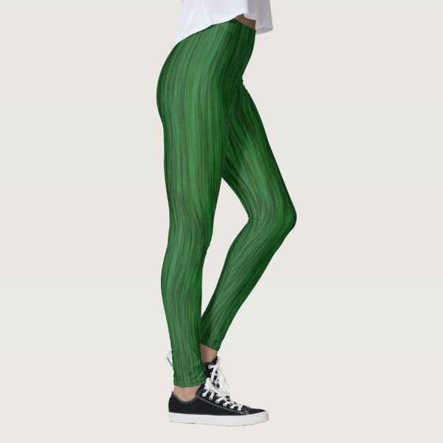 Forêt riche Green Woodgrain Élégant Leggings (Droite)