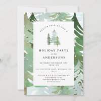 Forêt rustique moderne Invitation Fête de Vacances