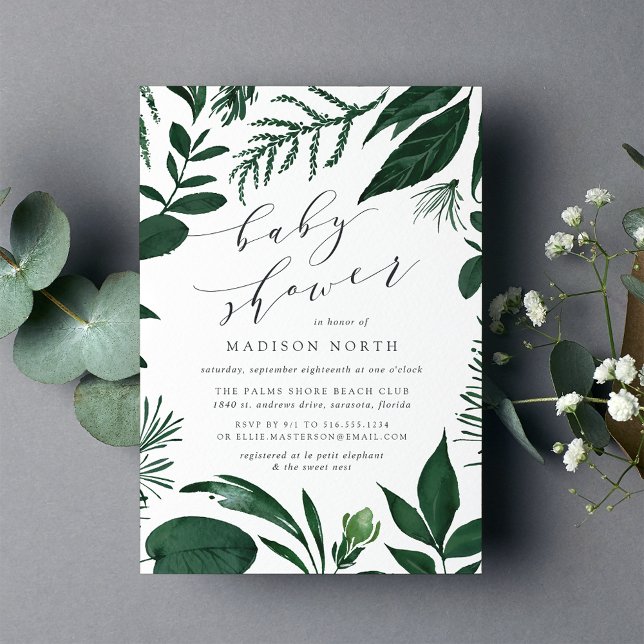 Forêt sauvage | Invitation au Baby shower botaniqu (Créateur téléchargé)