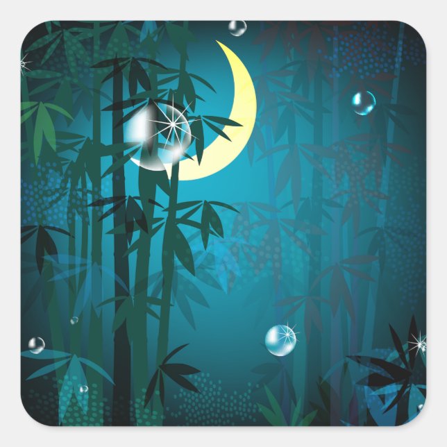 Forêt Tropicale À Stickers De Nuit (Devant)