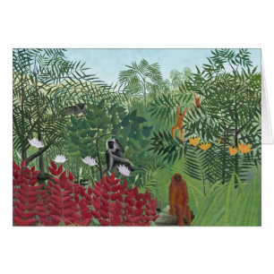 Forêt tropicale avec Monkeys, 1910 (huile sur la