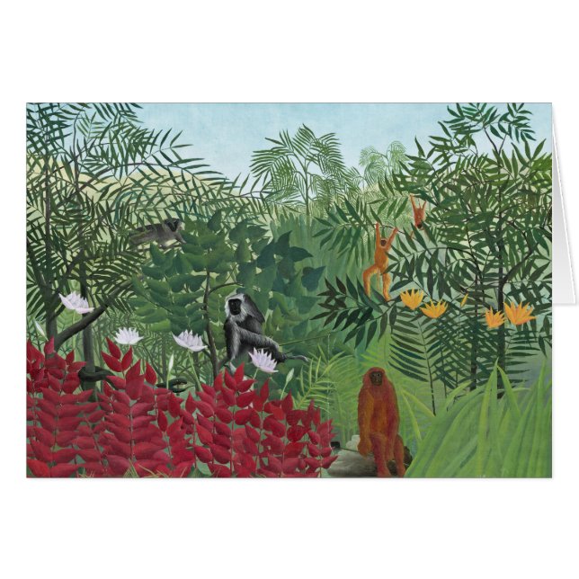 Forêt tropicale avec singes, 1910 (huile sur toile (Devant horizontal)