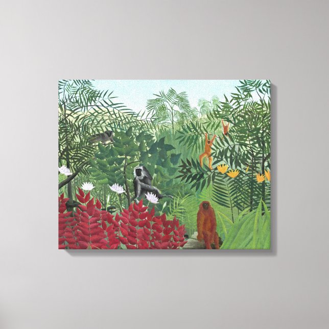 Forêt tropicale avec singes, 1910 (huile sur toile (Recto)