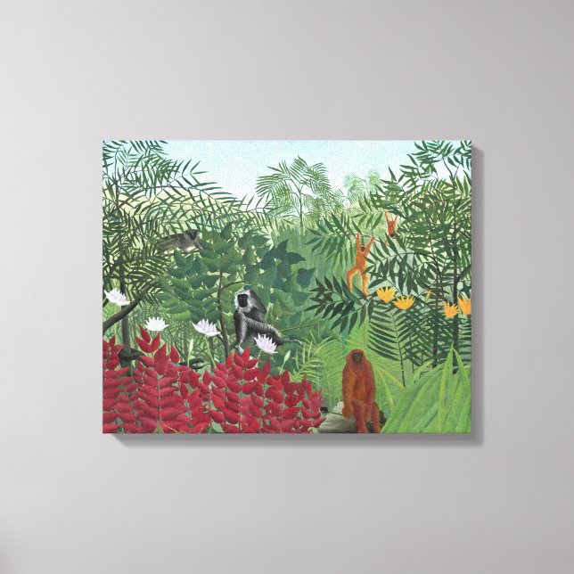 Forêt tropicale avec singes, 1910 (huile sur toile (Recto)